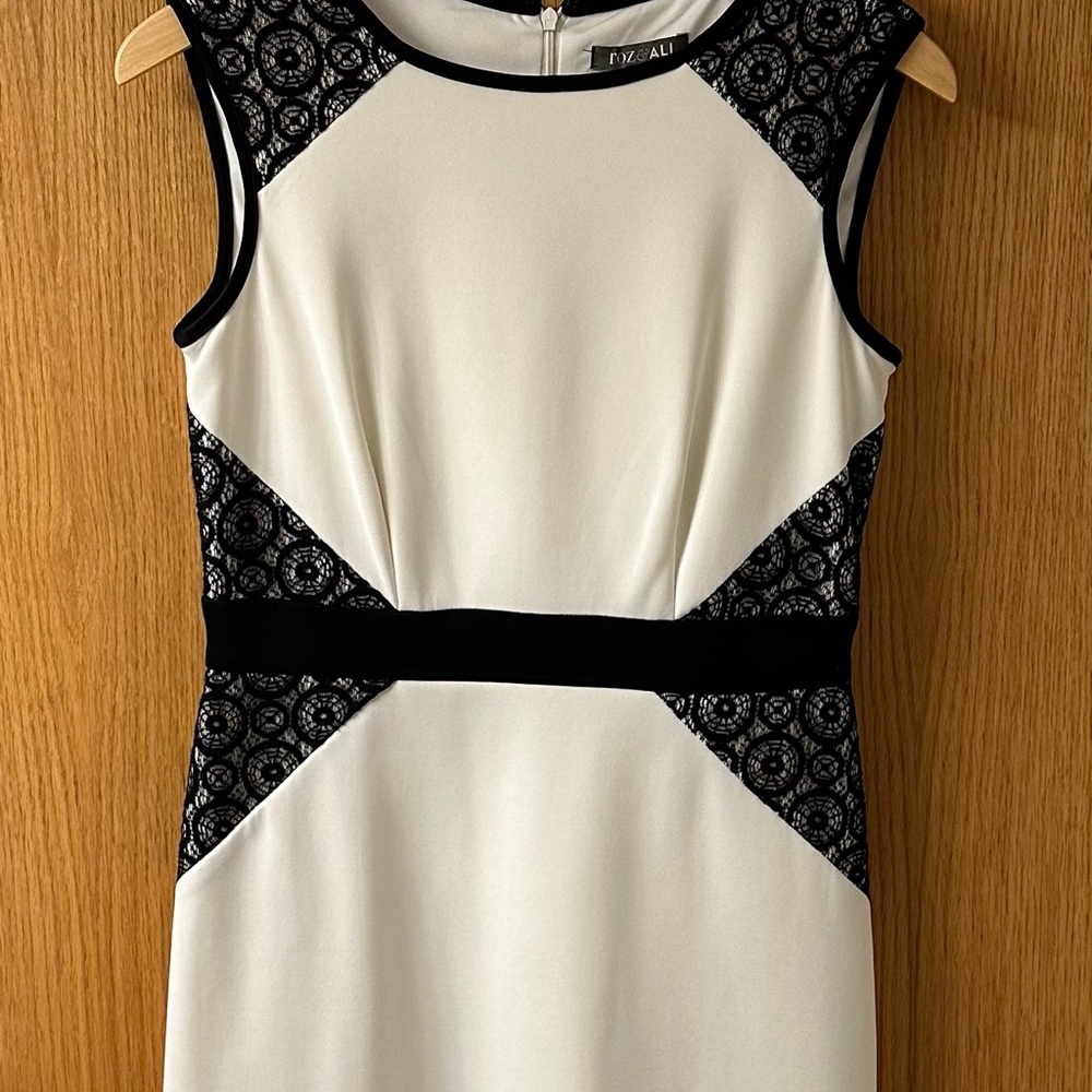 Roz& Ali black and white body con dress